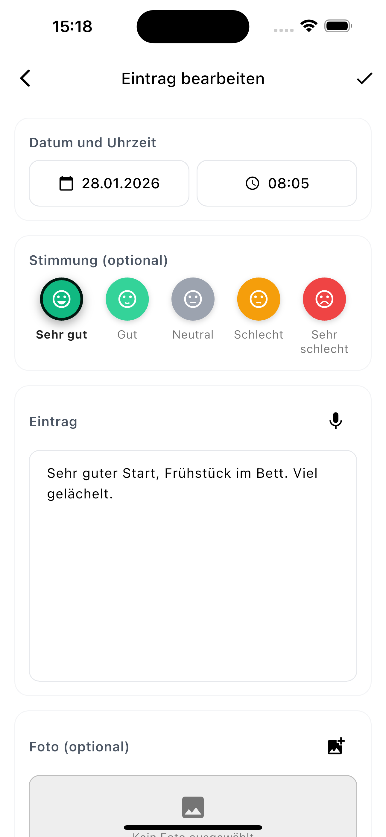 Tagebucheintrag erstellen